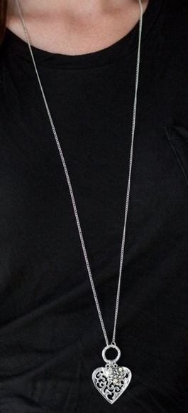 "Bountiful Hearts"-Filigree Silver Heart Necklace - Picture 2 of 4